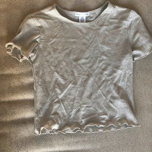 silver sparkle short sleeve top